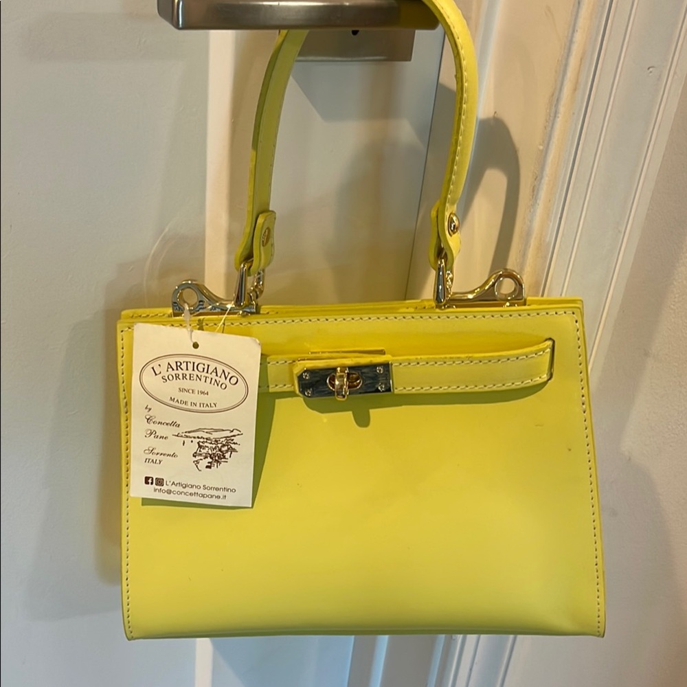 Bright Yellow Satchel with Structured Design